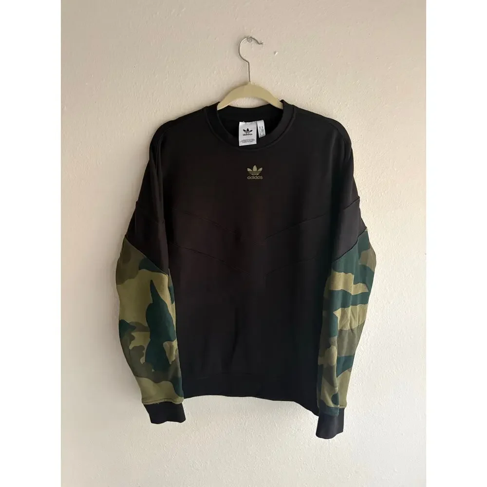 Adidas Originals Black Camo Crew Neck Sweatshirt streetwear sporty skate utility